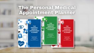 Image of three book covers for the Personal Medical Appointment Planner